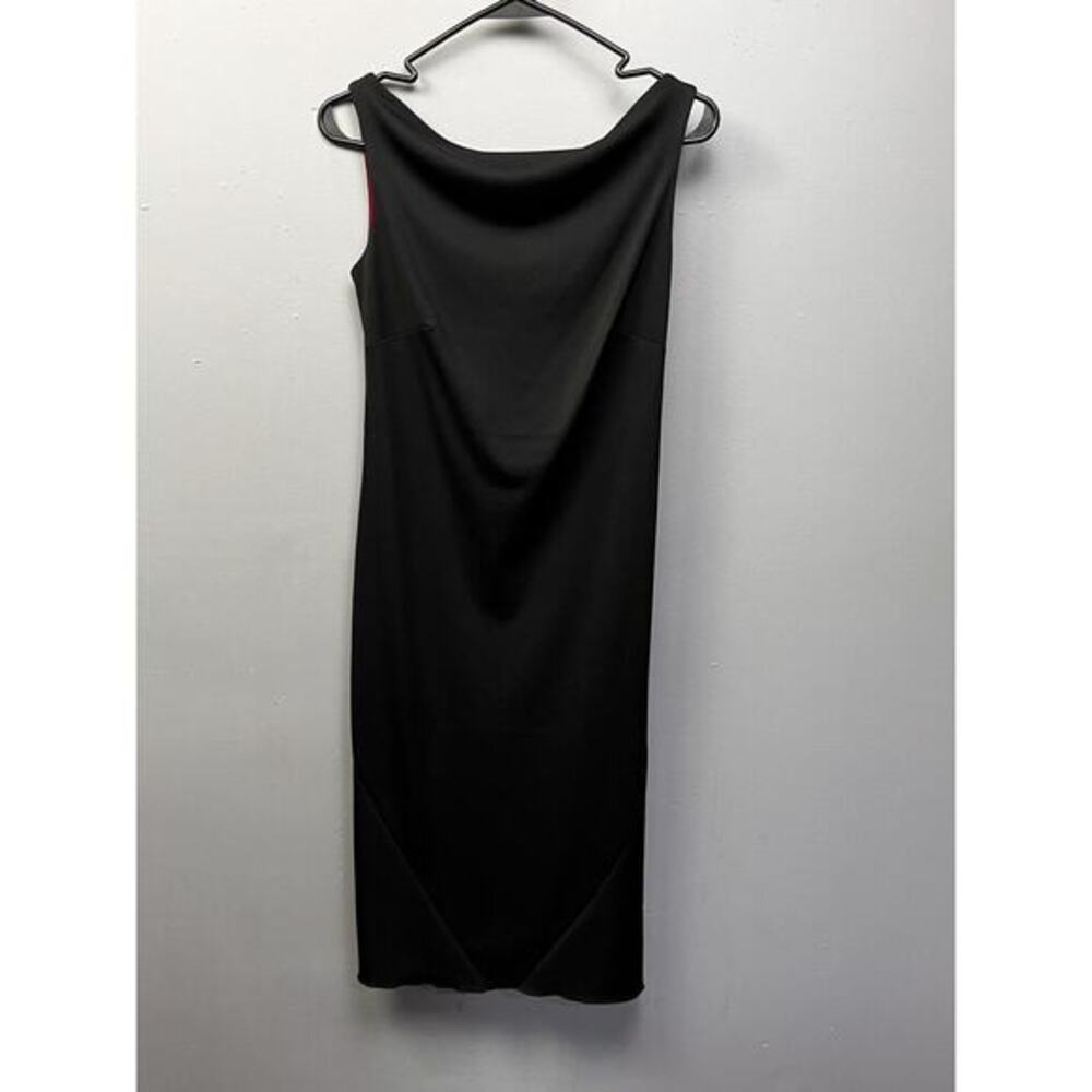 Express LBD Stretch Dress Sleeveless Womens 5/6 Red Lining‎ Cowl Neck Y2K